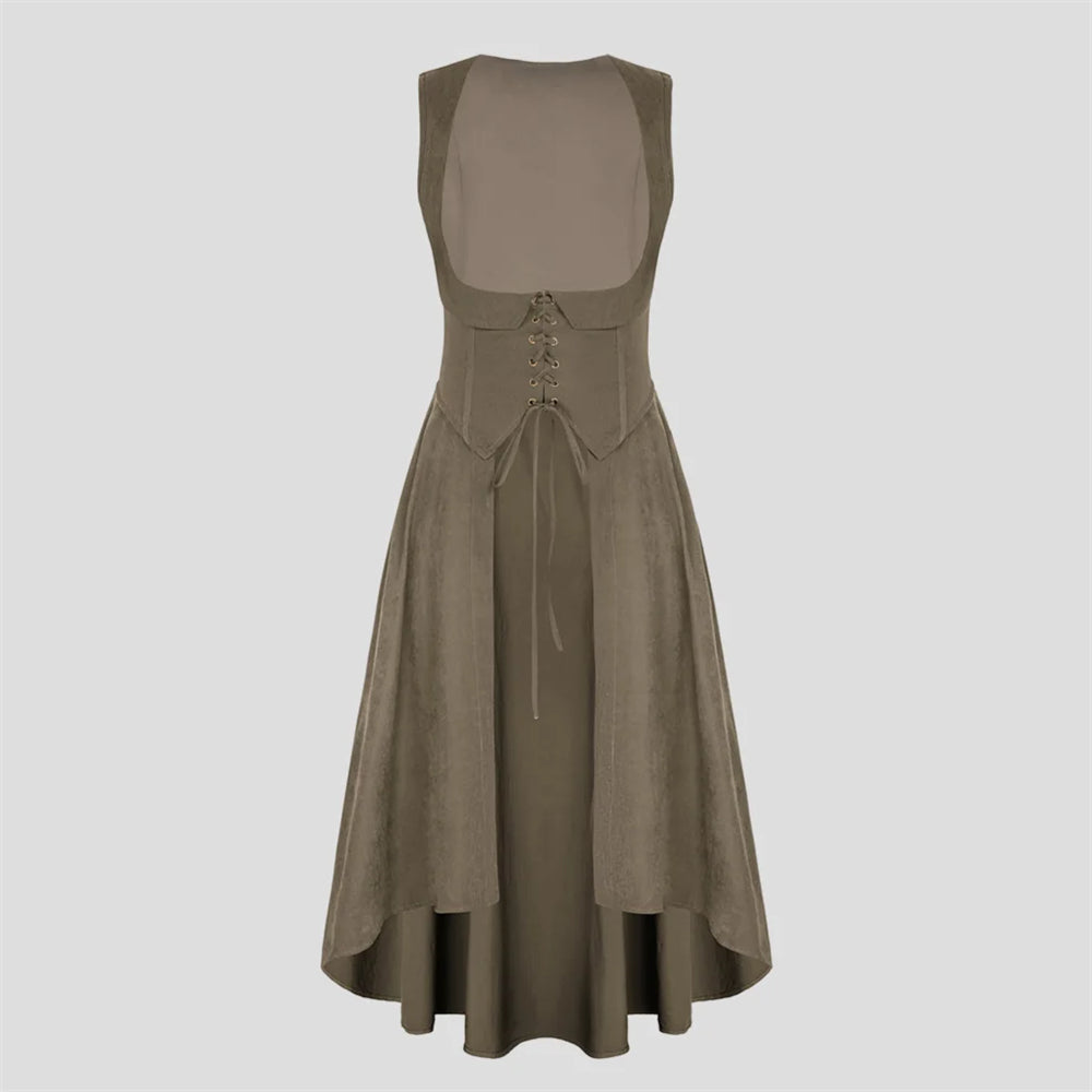 Renaissance Costume U-Neck High-Lo Overdress Tank - Retrorobe