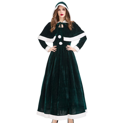 Mrs.Claus Fancy Green Christmas Dress