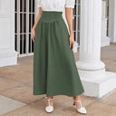 Retro Vintage Medieval Solid Color A-Line Maxi Skirt - Retrorobe