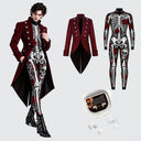Men's Vampire Tailcoat & Skeleton Bodysuit 3-Piece Set