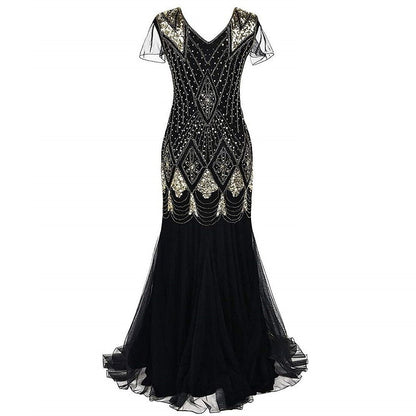 Black Flapper Dress Evening Gown