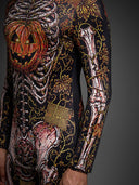 Men's Pumpkin Skeleton Tailcoat 2-Piece Halloween Costume Set