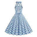 Polka Halter Charm Midi Dress