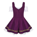 Oktoberfest Bavarian Purple Dirndl Dress with Apron - Retrorobe