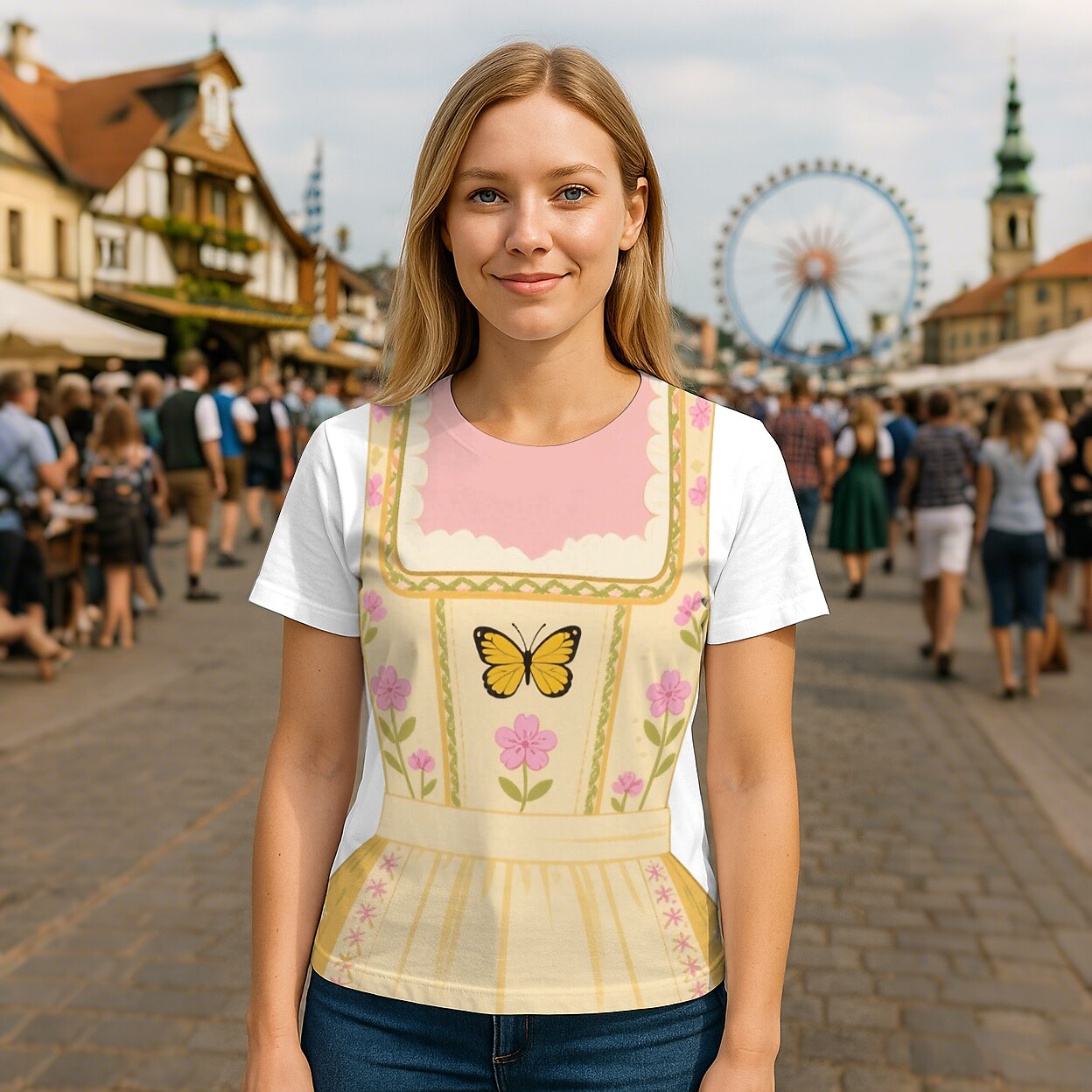 Women's Oktoberfest Dirndl Graphic T-shirt