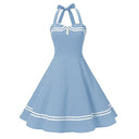 Polka Halter Charm Midi Dress