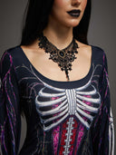 Women's Skeleton Bat Wing Mermaid Halloween Dress