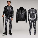 2-teiliges Halloween-Kostümset als Skelett-Biker für Herren