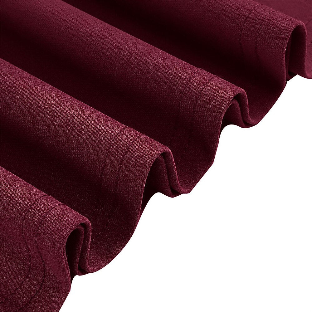 Women's 1950s Solid Color Lapel Collar Long Sleeve Flare Dress