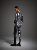 Leotard da uomo gotico con scheletro e ragnatele