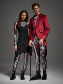 Women's Gothic Skeleton Bodysuit 3-Piece Halloween Costume Set