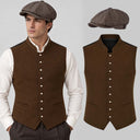 Men's Brown Heritage Vest & Newsboy Cap 2-Piece Set