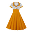 Dot Contrast Charm Midi Dress