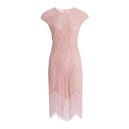 Art Deco Sequin Tassel Flapper Cocktail Dress