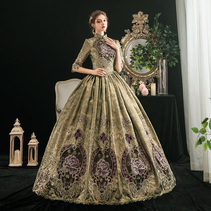 The Marvelous Mrs. Maisel Rococo Medieval Dress Party Costume Masquerade Women's Costume Black Vintage Cosplay Party Masquerade Halloween - Retrorobe
