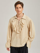 Men's Medieval Renaissance Lace-Up Pirate Shirt