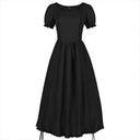 Renaissance Dress Ruffle High Low Dress with Drawstring - Retrorobe