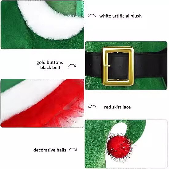 Girls' Christmas Elf Dress Costume