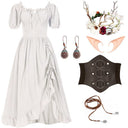Renaissance Fairy Costume Dress with Corset & ACCs - Retrorobe