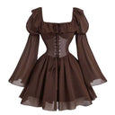 Vestido corto estilo corsé de hada medieval