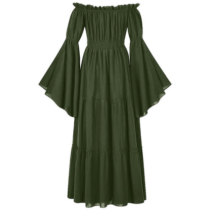 Green Retro Celtic Viking Fantasy Dress