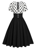 Robe midi cache-cœur à pois