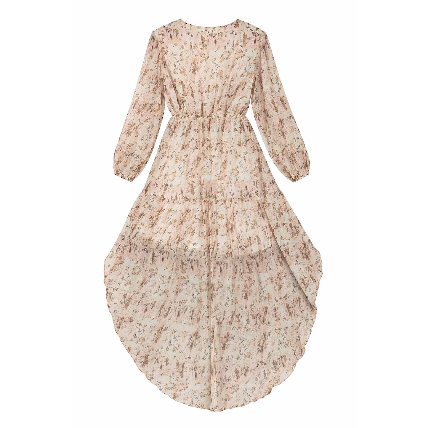 Retro 70s Bohemian Floral High-low Hem Dress