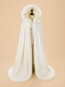 Women's Ivory Medieval Queen Gown & Fur-Trimmed Cloak Costume Set