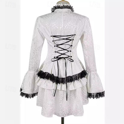 Rococo Victorian Style Goth Design Lace Ruffle  Blouse