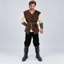 Set di costumi da guerriero vichingo medievale da uomo, 4 pezzi
