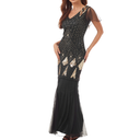 Vestido sirena negro Art Deco con lentejuelas