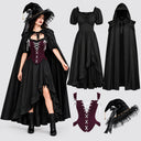 Women's Lace-Up Witch Dress 4-Piece Set