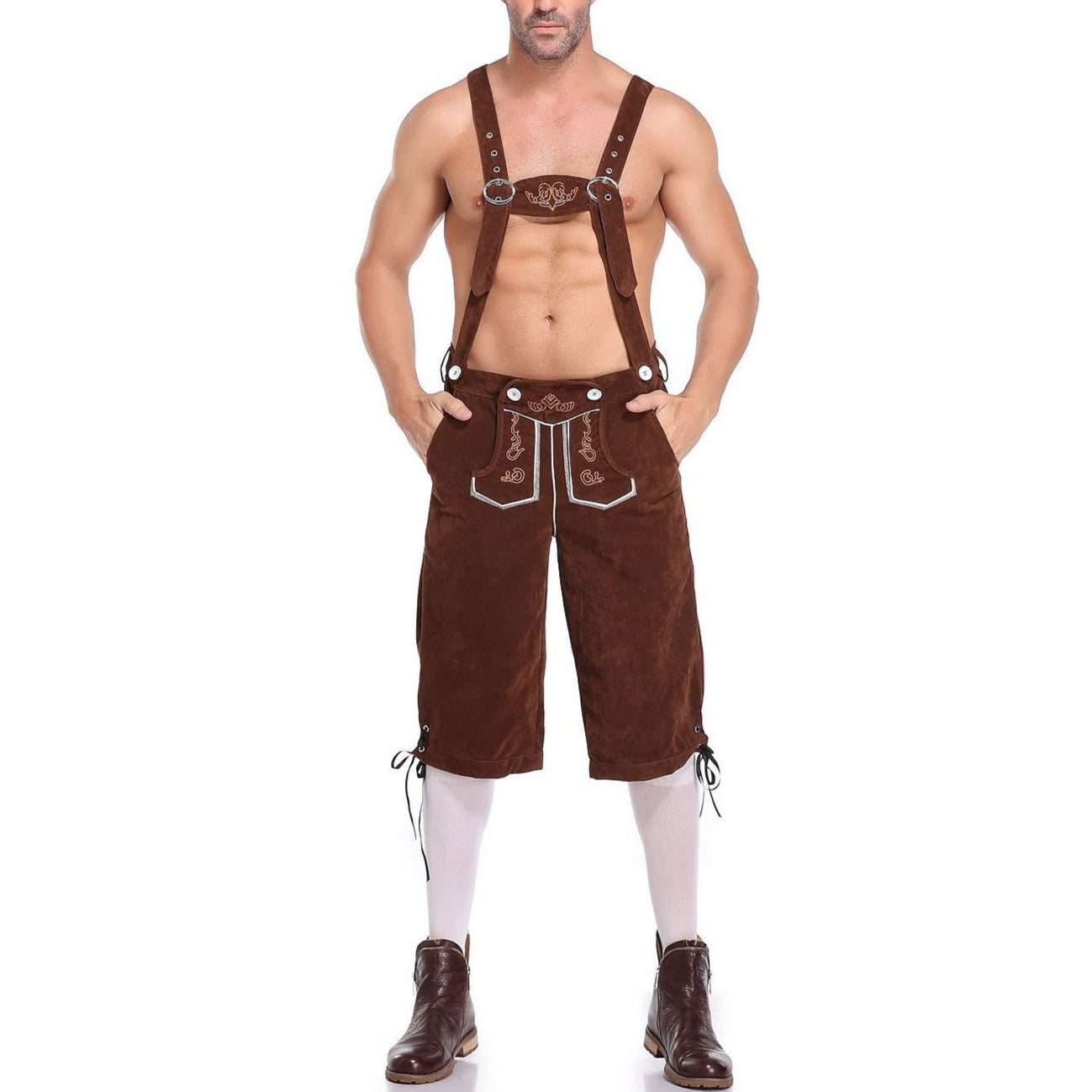 Oktoberfest Lederhosen Set with Shirt, Hat, and Socks