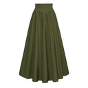 Retro Vintage Medieval Solid Color A-Line Maxi Skirt - Retrorobe