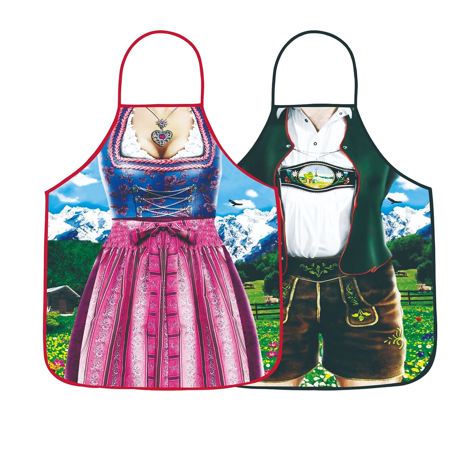 Tablier imprimé Oktoberfest Lederhosen &amp; Dirndl pour couples