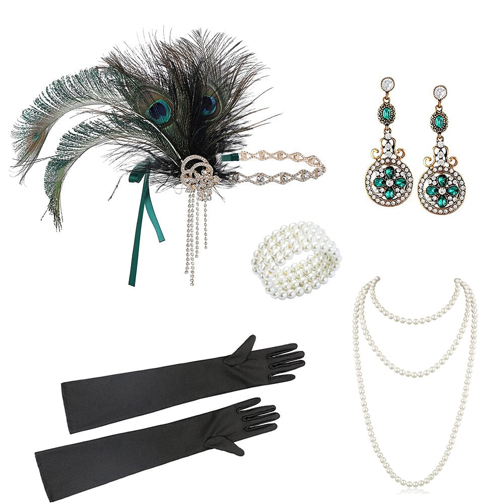 5Pcs 1920s Flapper Accessory Set