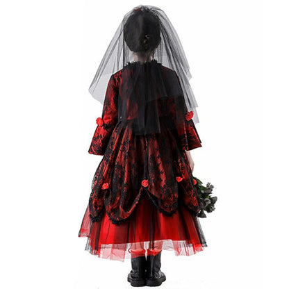 Girls' Gothic Dark Bride Vampire Tulle Dress