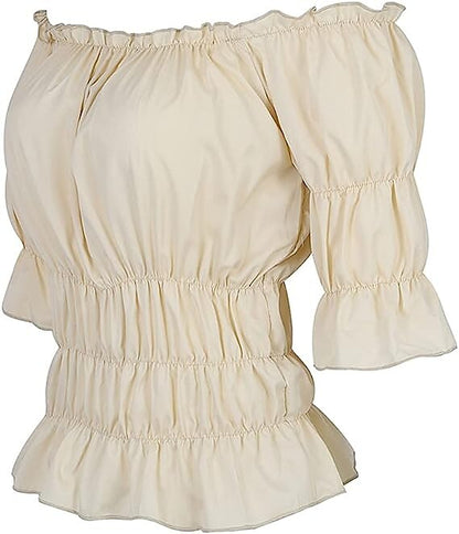 Victorian Renaissance Style Blouse Half Sleeve Tank Top