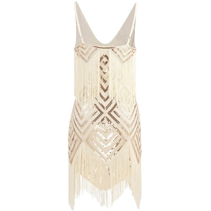 Geometric Art Deco Flapper Sequin Dress
