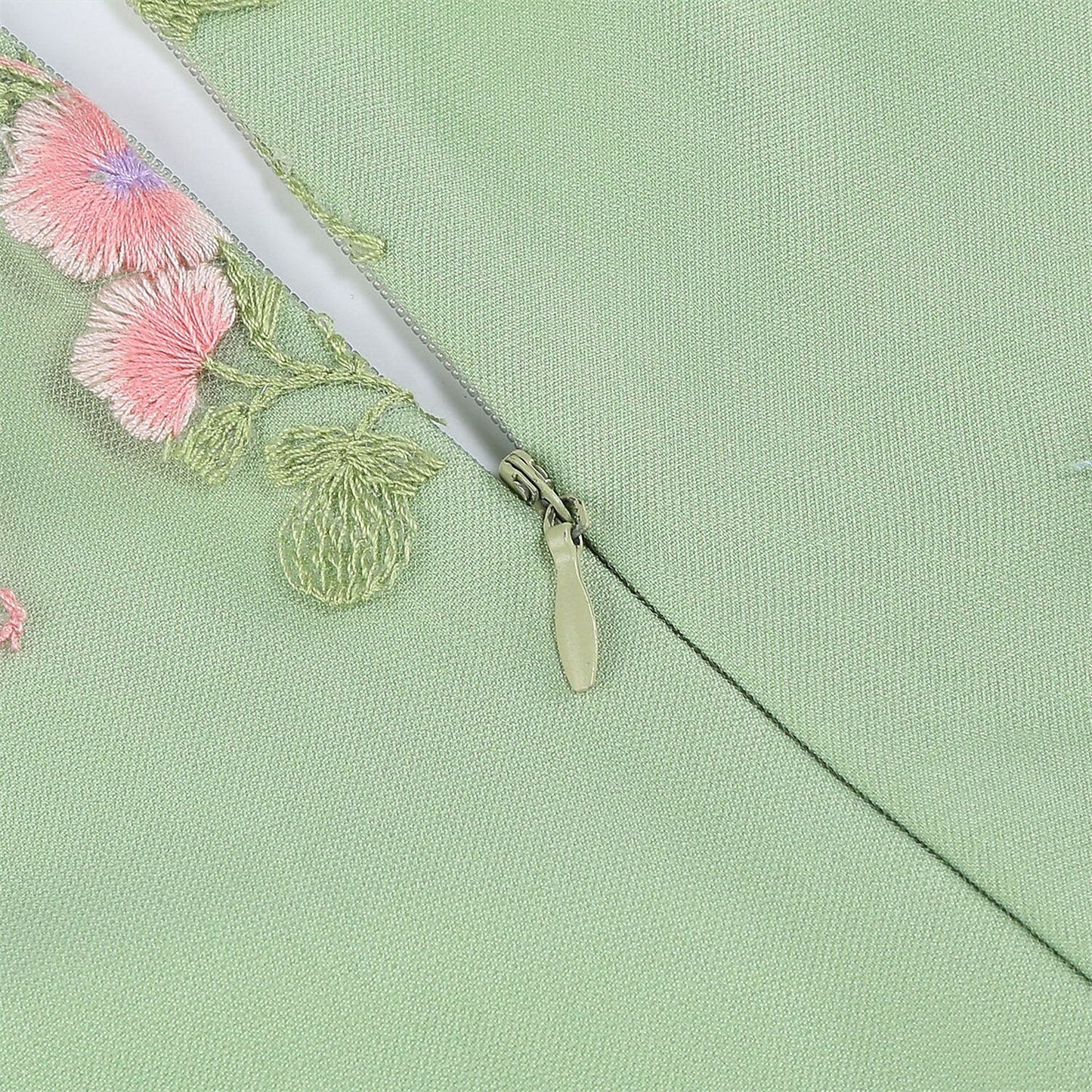 Floral Embroidered V-Neck Midi Dress