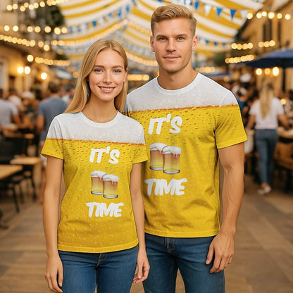 Unisex Oktoberfest It's Beer Time Graphic T-shirt 1pc