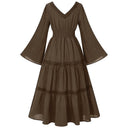 Renaissance Dress Embroidery Bell Sleeves A-Line Dress - Retrorobe