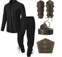 Pirat & Wikinger Stil Outfit Set: Hemd, Hose, Taillengürtel  