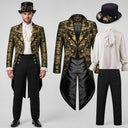 Men's Black & Gold Steampunk Tailcoat Costume Set