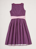 Women’s Oktoberfest Plum Purple Midi Dirndl Dress with Pink Apron
