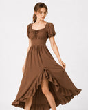 Robe de costume fantaisie elfique verte pour GN 