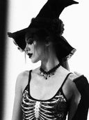 Women's Red Rose Veil Pointed Halloween Witch Hat