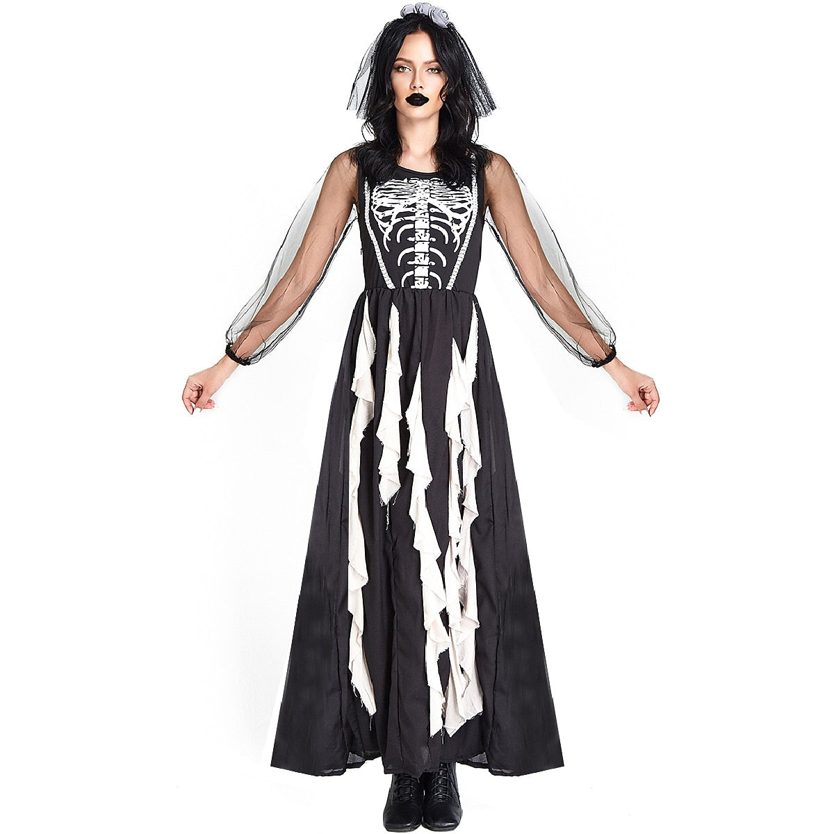 Skeleton Skull Ghostly Bride Devil Costume