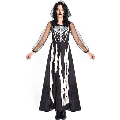 Skeleton Skull Ghostly Bride Devil Costume