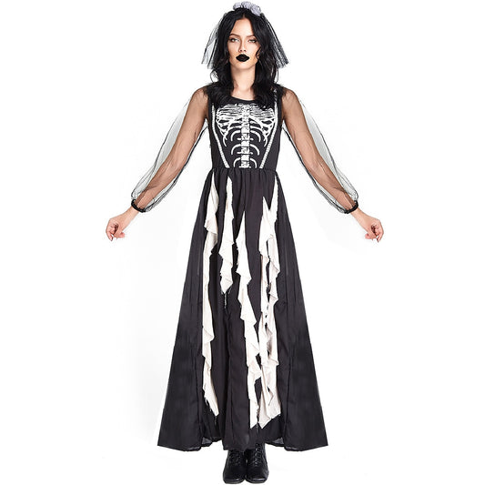 Skeleton Skull Ghostly Bride Devil Costume
